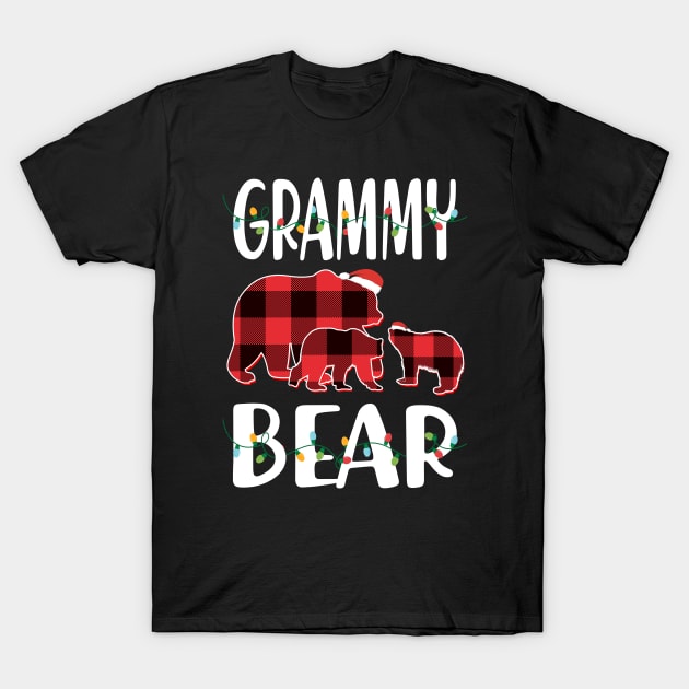 Grammy Bear Red Plaid Christmas Pajama Matching Family Gift T-Shirt by intelus